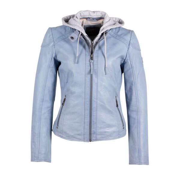 Gipsy leren jack met capuchon light blue 1101-0515