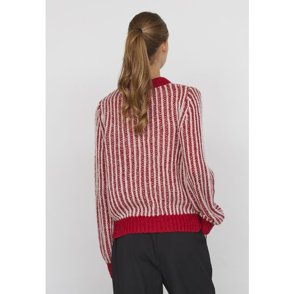 Sisters Point streep trui ruby LIBAR-PU 800