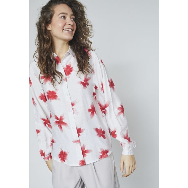 Sisters Point print blouse cream/red GADA-SH57