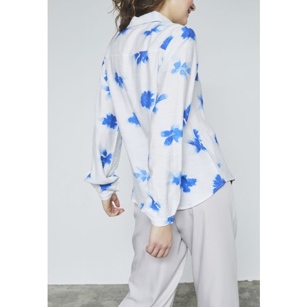 Sisters Point print blouse cream/blue GADA-SH57