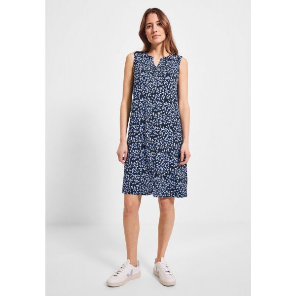 Cecil jersey print jurk deep blue 143550 30128