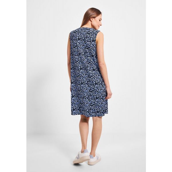 Cecil jersey print jurk deep blue 143550 30128