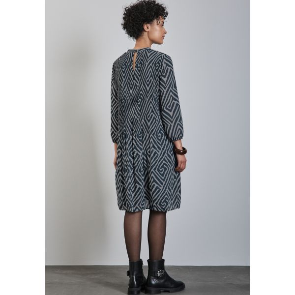 Street One plissé jurk vintage green 144290 23825