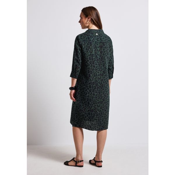 Street One katoenen print jurk mid green 144413