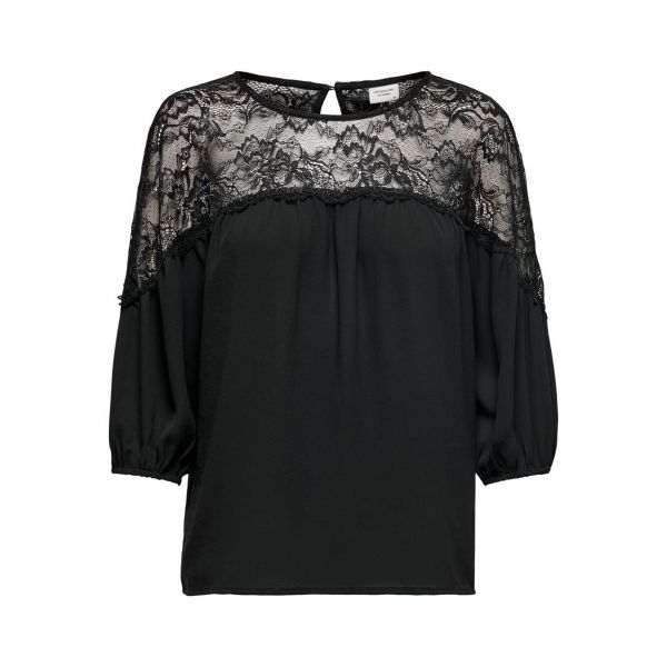 Jacqueline de Yong kanten shirt zwart 15212453