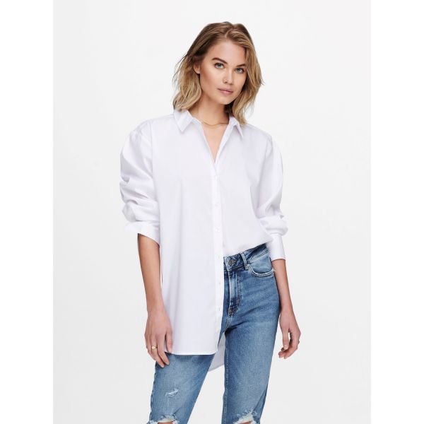 Jacqueline de Yong lange blouse wit 15233486