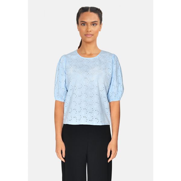 Sisters Point broderie blouse cashmere blue UBA-SS