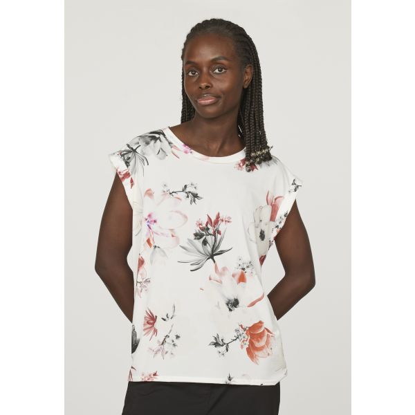 Sisters Point print shirt red flowers LOW-390