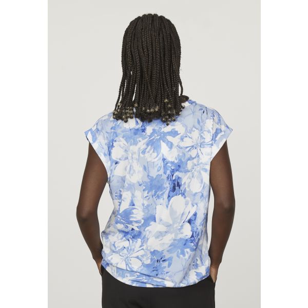 Sisters Point print shirt blue flowers LOW-391