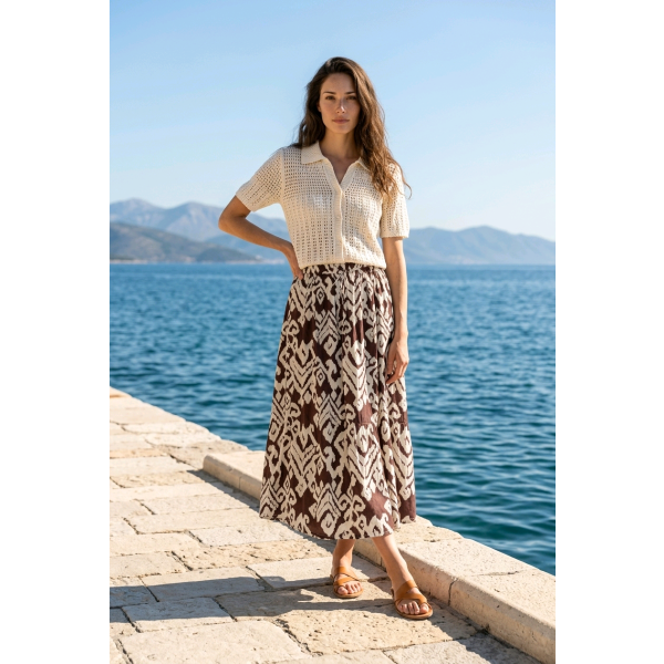 JDY maxi print rok chocolate torte 15373079