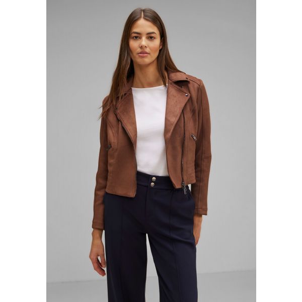 Street One velours biker jack glowy brown 212027