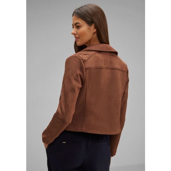 Street One velours biker jack glowy brown 212027