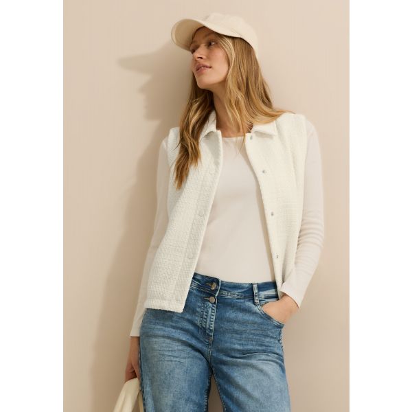 Cecil bouclé gilet sand beige 220266 12748