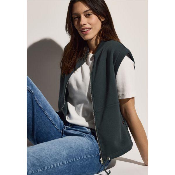 Cecil sweatvest slate khaki 220268 16563
