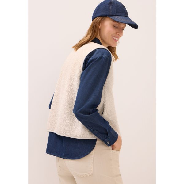Cecil teddy gilet vanilla white 220285 15641