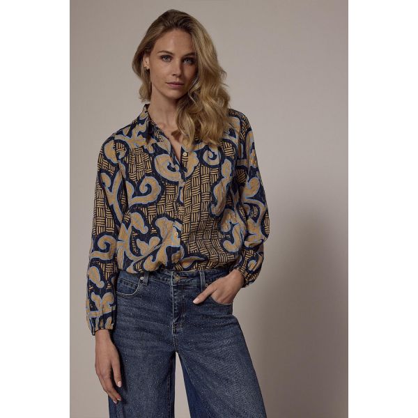 Tramontana print blouse print blues C15-18-301