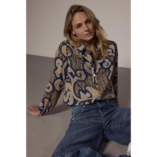 Tramontana print blouse print blues C15-18-301