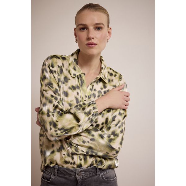 Tramontana print blouse greens C05-17-301