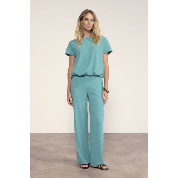 Tramontana crinkled broek aqua blue K01-20-101