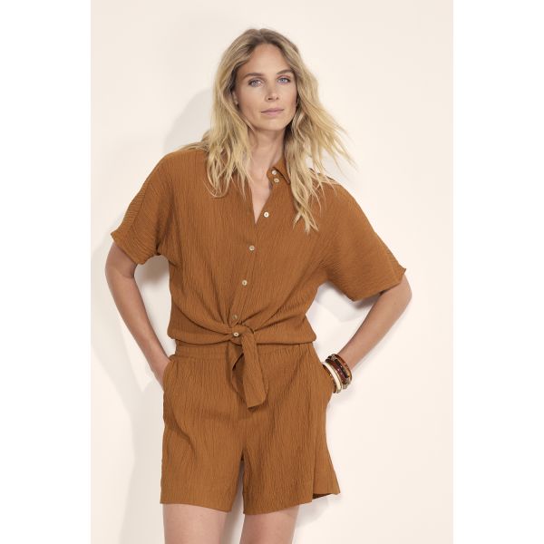 Tramontana knoop blouse kombucha C08-20-301