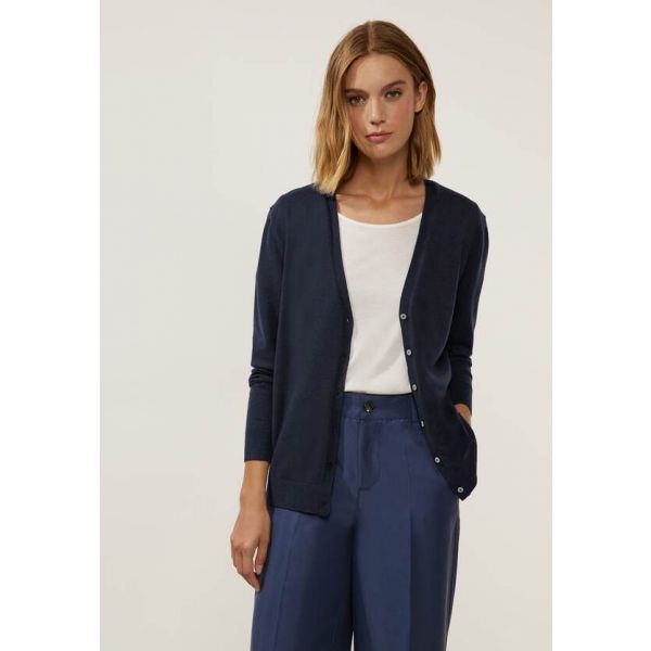 Street One knopen vest deep blue 253621 11238