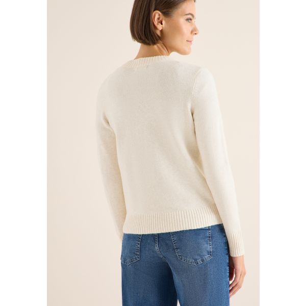 Cecil fijn brei vest oat milk beige  253979 16835