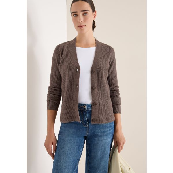 Cecil fijn brei vest mushroom taupe 253986 16963