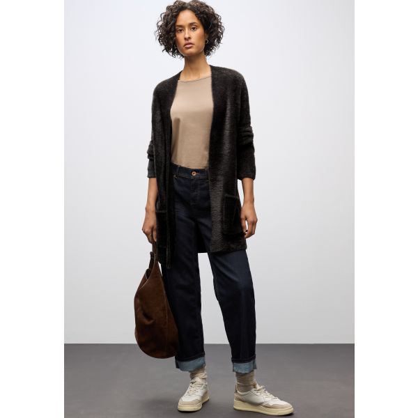 Street One lang fluffy vest darkest brown 253989