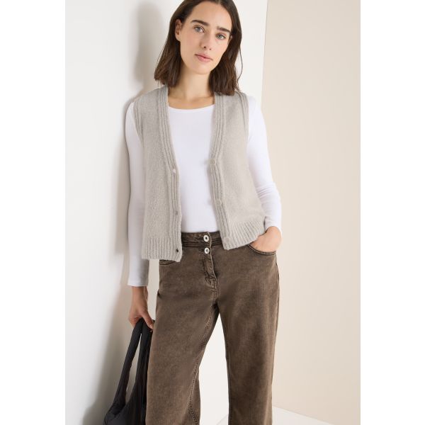 Cecil bouclé gilet light greige 254010 17089