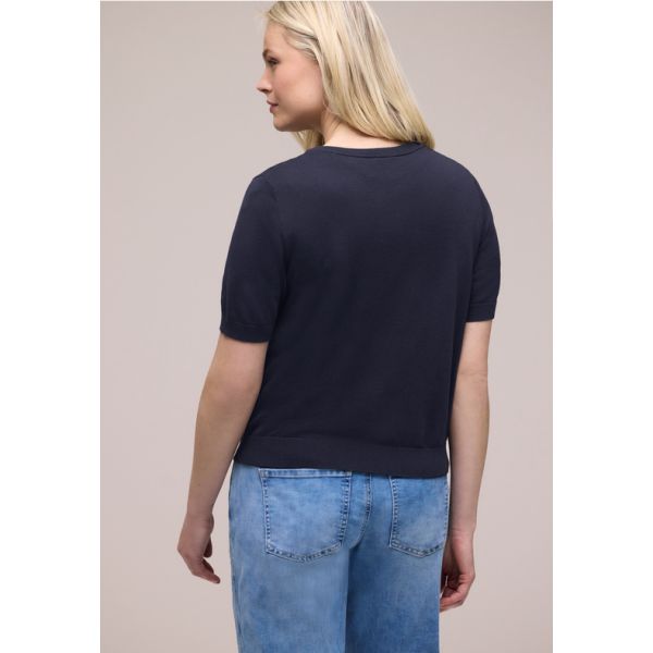 Street One korte mouw vest shadow navy 254127 1750