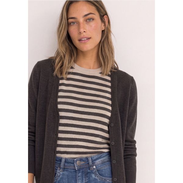 Street One v-hals vest black coffee 254147 18037