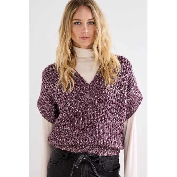 Tramontana gilet deep plum Y03-22-601
