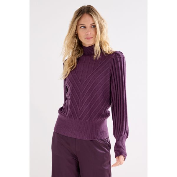Tramontana pofmouw trui aubergine Y01-22-601