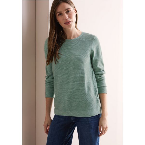 Cecil fijn brei trui sage green 302977 15025