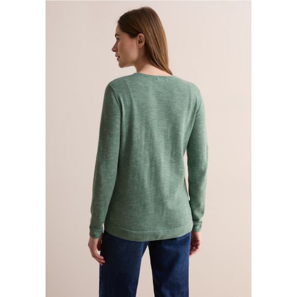 Cecil fijn brei trui sage green 302977 15025