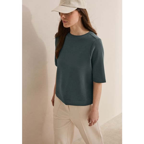 Cecil korte mouw sweater slate khaki 303214 16563