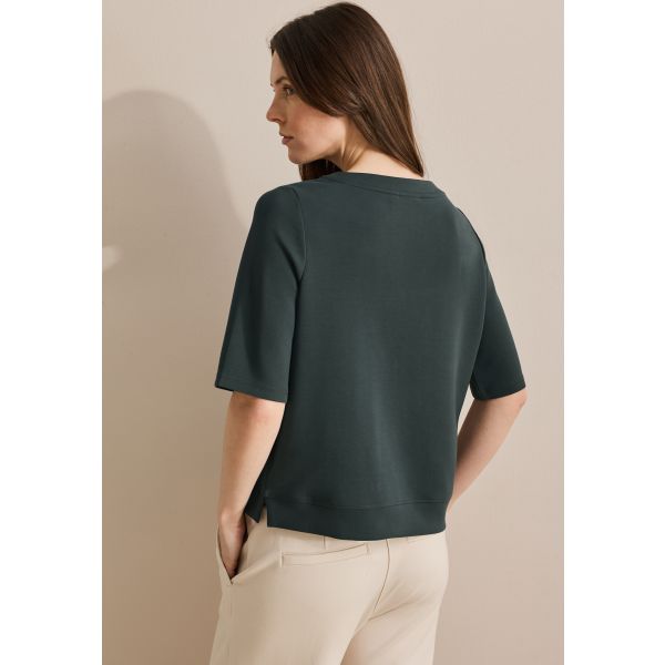 Cecil korte mouw sweater slate khaki 303214 16563