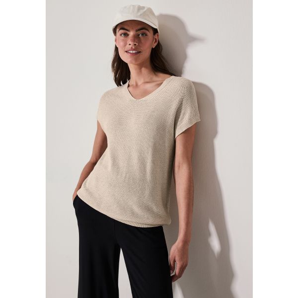 Cecil brei shirt pearl beige 303238 16521