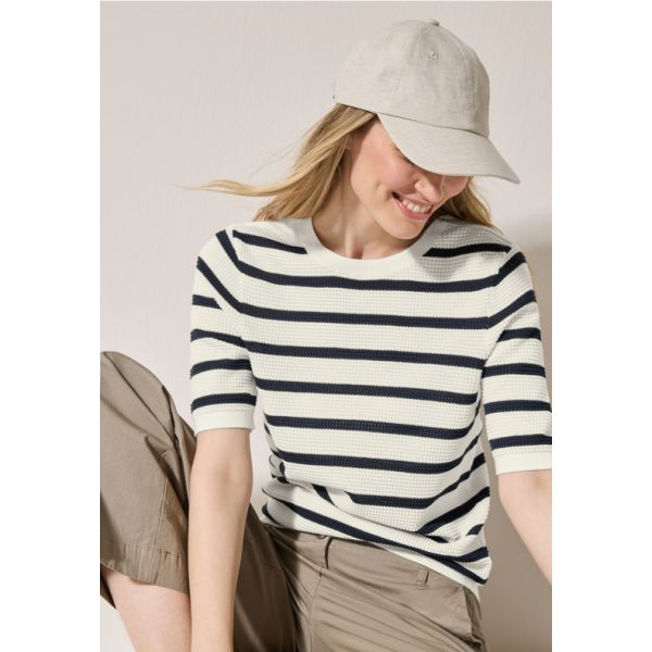 Cecil gebreid streep shirt blue 303240 25512