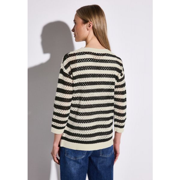 Street One ajour brei trui black 303245 20001