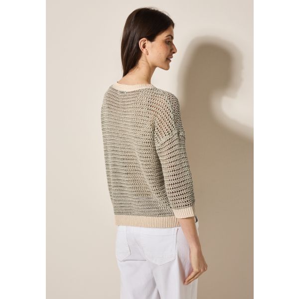 Cecil ajour brei trui pearl beige 303255 26504
