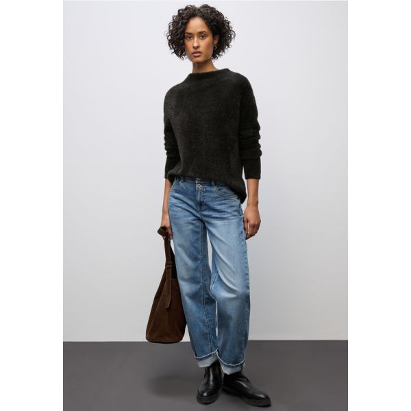 Street One fluffy trui darkest brown 303324 17103