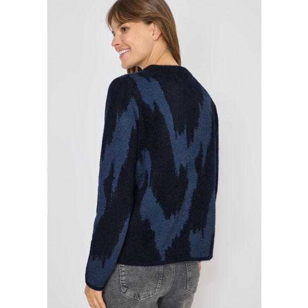 Cecil print trui urban dark blue 303489 26831