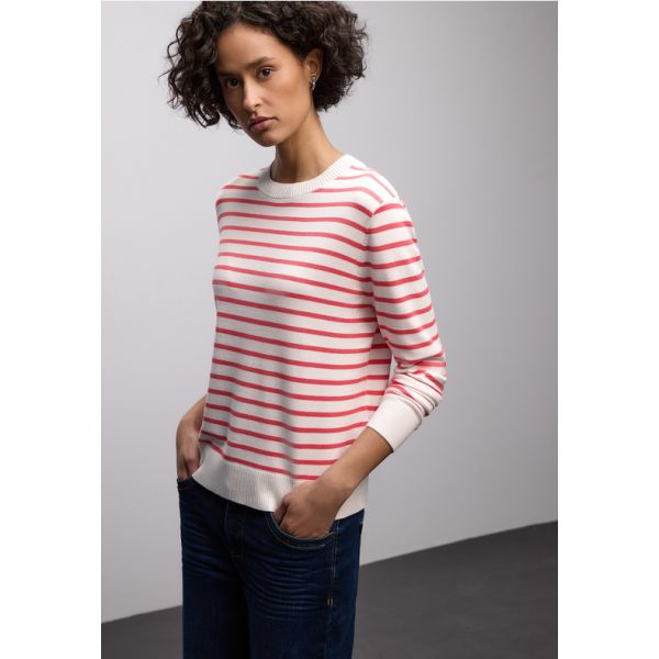 Street One streep trui off white 303567 20108