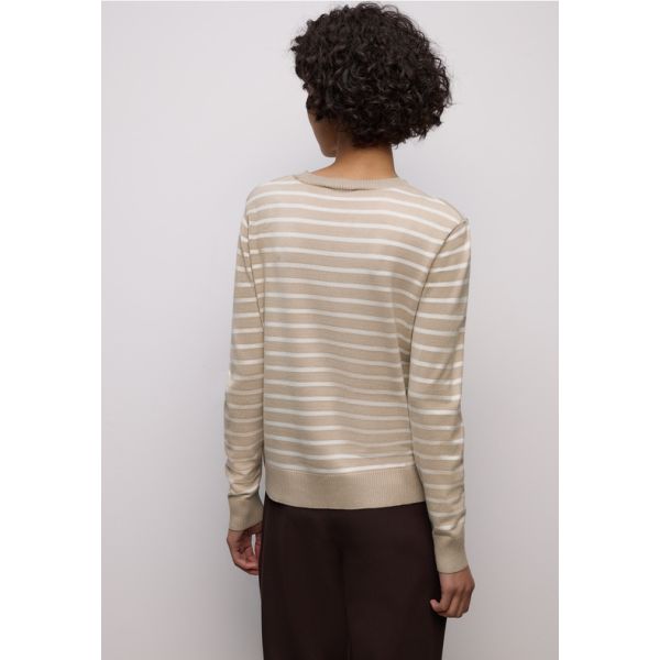 Street One streep trui cotton beige 303567 26667