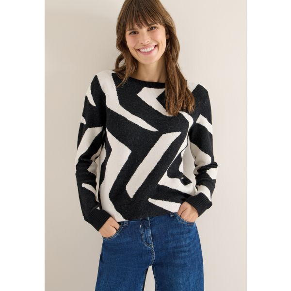 Cecil print trui black 303631 20001