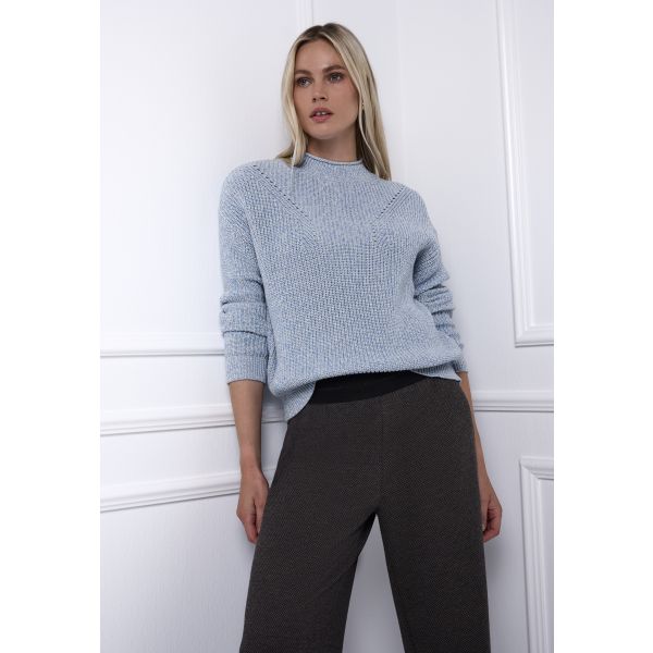 Street One katoenen trui frosted blue 303698 27149