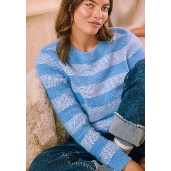 Cecil zachte streep trui fountain blue 303707 2737