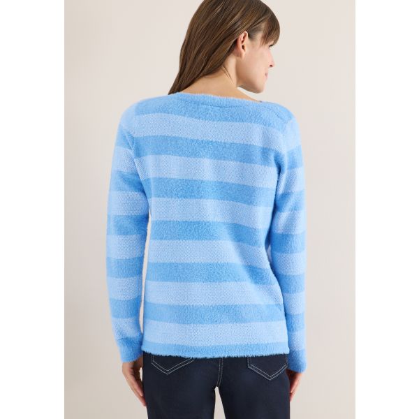 Cecil zachte streep trui fountain blue 303707 2737
