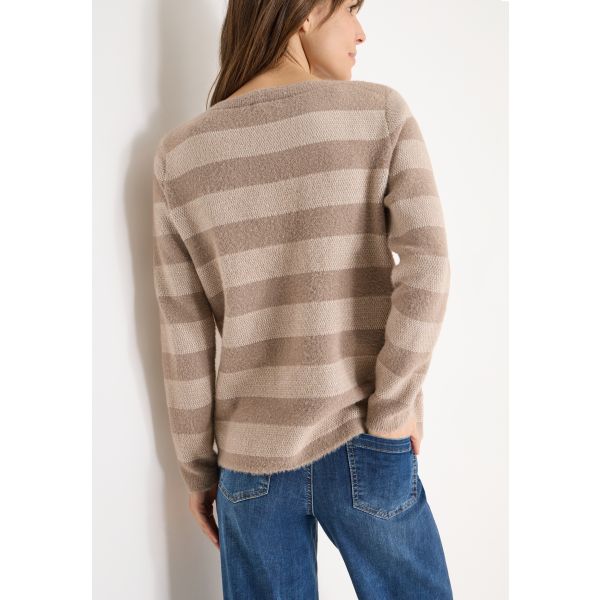 Cecil zachte streep trui urban taupe 303707 27570
